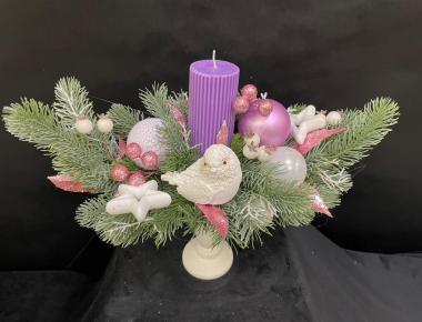  Новогодняя композиция со свечой «Зимние напевы»