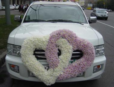 «Два сердца» украшения свадебной машины