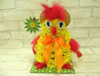Букет-игрушка попугай из цветов детский «Кеша»