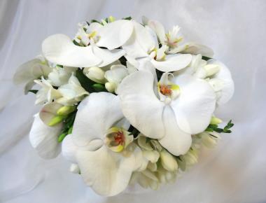 Свадебный букет с орхидеями «Белое облако»