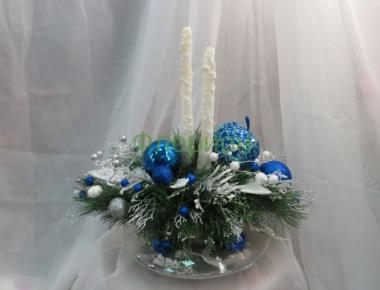 Новогодняя со свечами «Синий снег»