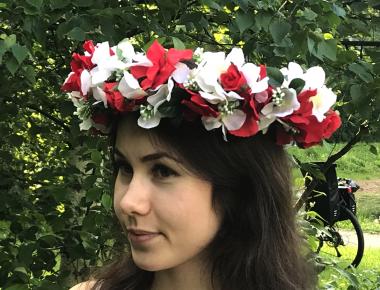 Венок из цветов на голову «Зарянка»(В)