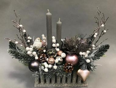 Новогодняя композиция со свечами «С огоньком веселей»