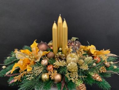 Новогодняя композиция со свечами «Три огонька на счастья»