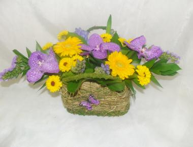 Композиция с цветами «Сумочка с цветами 3»