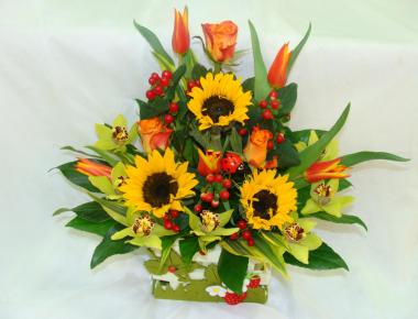 Композиция из живых цветов «Подсолнухи»