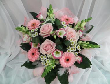 Букет «Розовый» в розово-зеленых тонах