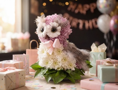 Игрушка из цветов «Сова Жемчужинка»