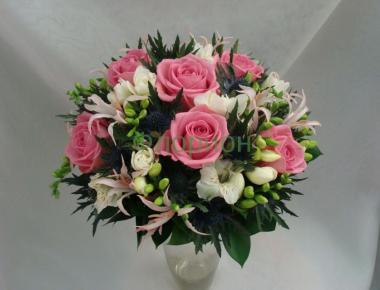 Букет для невесты из роз «Розовый 1»