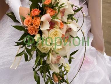 Свадебный букет с орхидеей «Счастье вам»