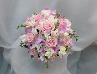 Букет невесты из орхидей «Бело-розовый»