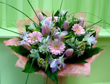 Букет с тюльпанами «Розовое счастье»