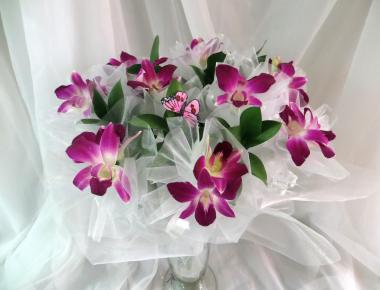 Букет невесты из орхидей «Аист»