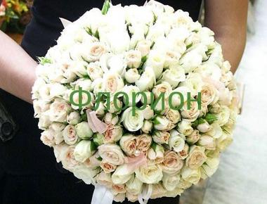 Букет невесты из роз «Бело-розовый»