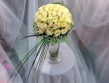 Букет невесты из роз «Белый шарм 1»