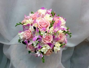 Свадебный букет Круглый «Розовый»