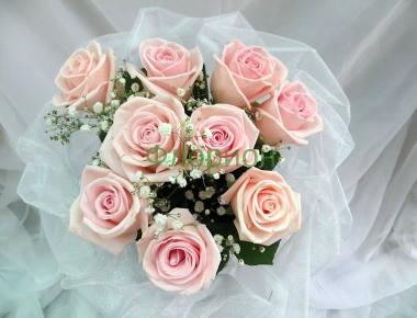 Букет невесты дублер из роз «Розовые розы»