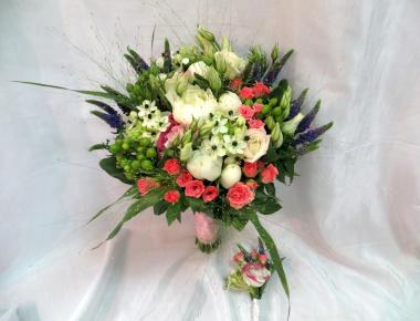 Свадебный комплект из живых цветов «Поля»