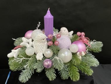 Новогодняя композиция со свечой «Ночной разговор»