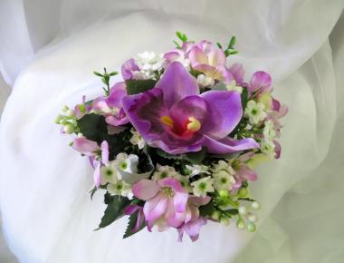 «Башмачок с орхидеей» из искусственный цветов