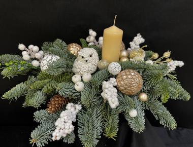 Новогодняя композиция с нобилисом «Лесной огонек»