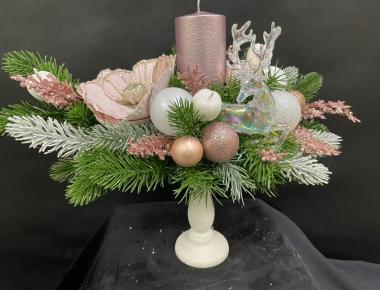  Новогодняя композиция со свечой «На встречу»