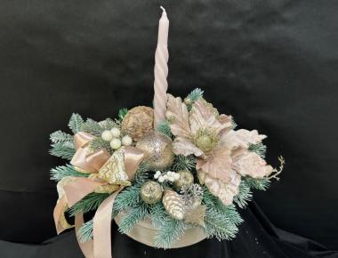 Новогодняя композиция со свечой «Приятная беседа»