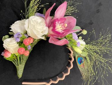 Ободок из цветов на голову «Игривое порхание»