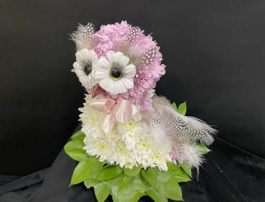 Игрушка из живых цветов сова «Сова Жемчужинка»