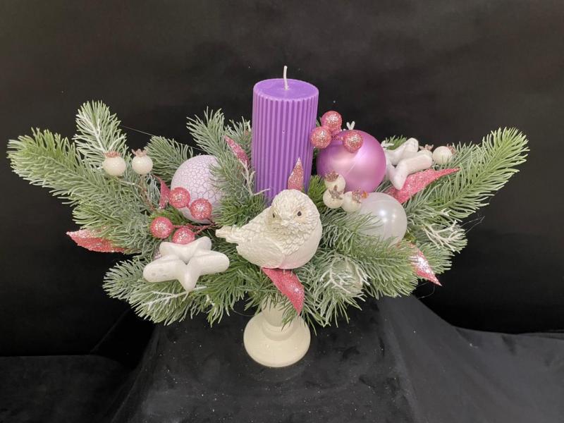  Новогодняя композиция со свечой Зимние напевы