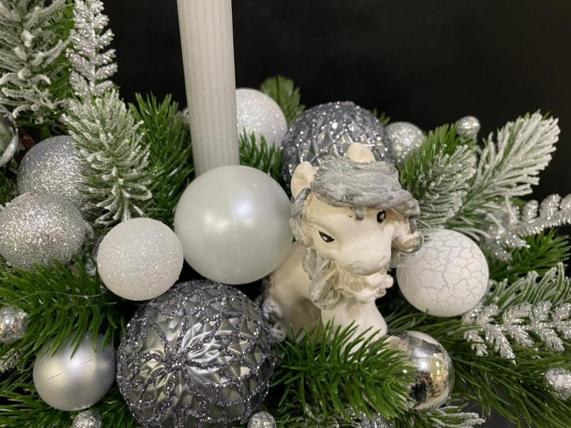 Новогодняя композиция со свечой Улыбка года