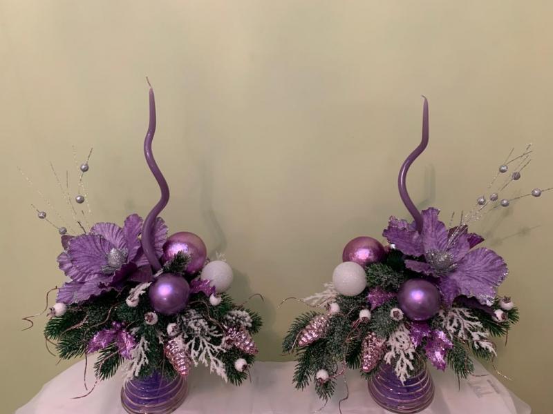 Новогодняя композиция Фиолетовый зигзаг огня