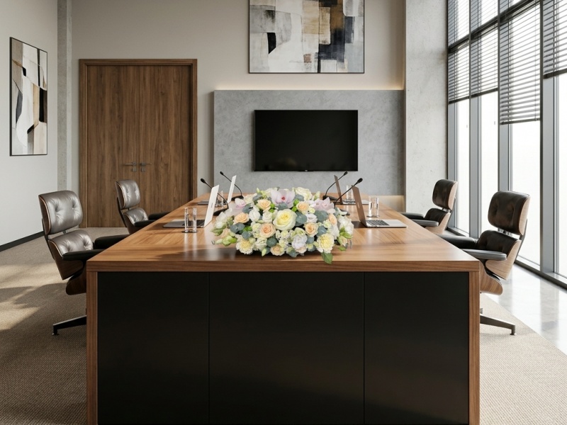 Композиция из живых цветов на стол для совещаний Флагман офиса №1 