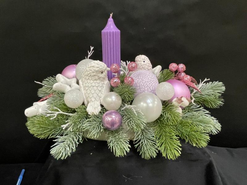 Новогодняя композиция со свечой Ночной разговор