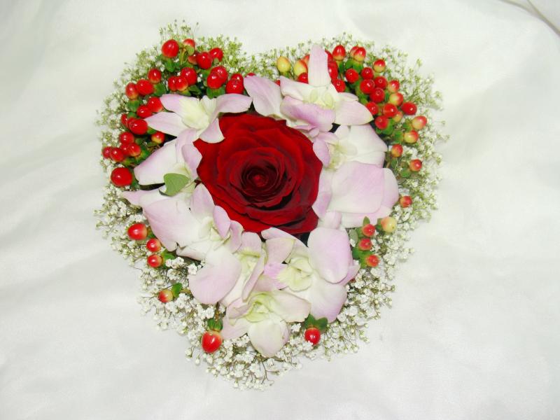 Сердце из цветов на 14 февраля  Подарок девушке