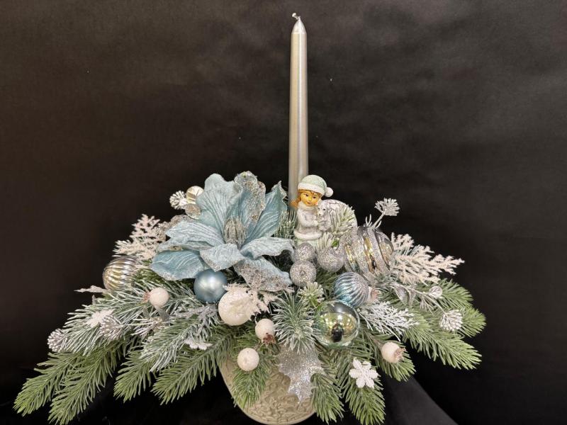  Новогодняя композиция со свечой Огонек дружбы