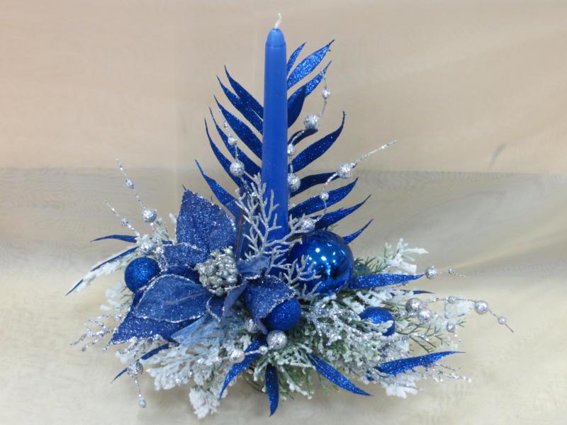 Цветы на новый год Синий свет