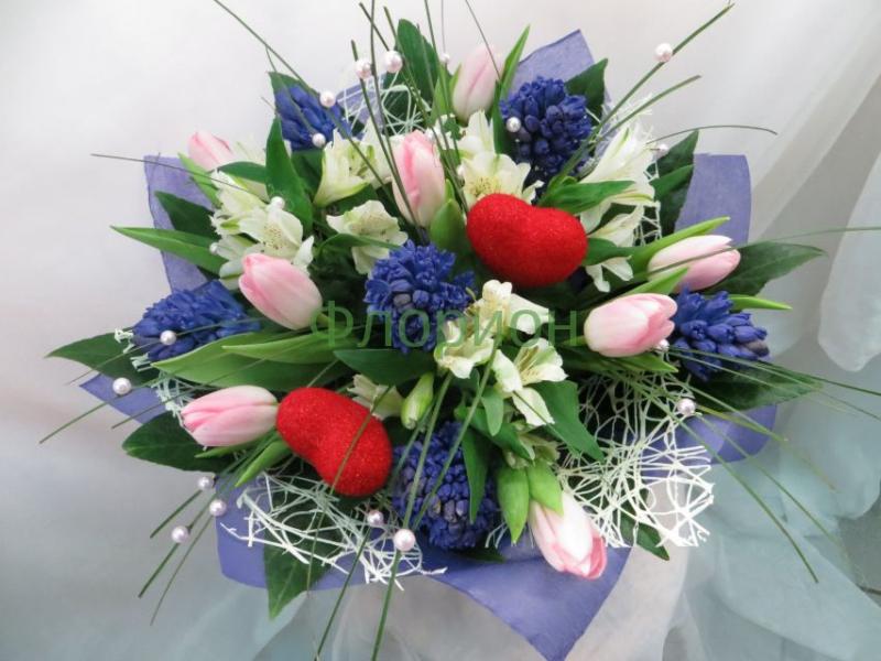 Букет цветов Сердце на ладони