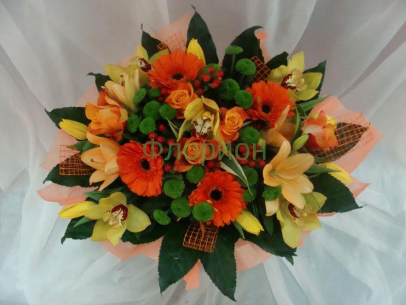 Букет на юбилей Оранжевое облако