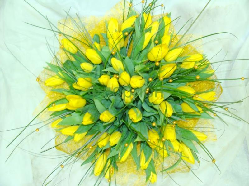 Букет на день рождения Желтые тюльпаны