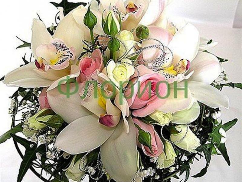 Букет невесты с орхидеями Роза