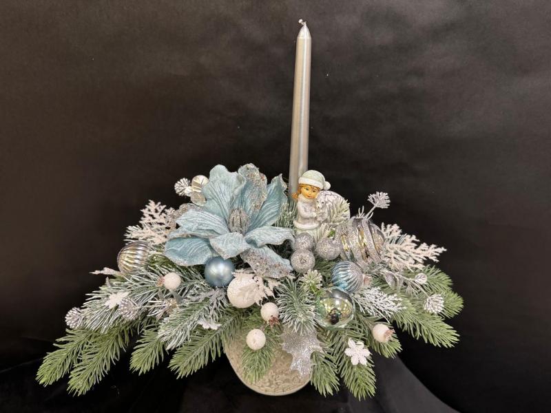  Новогодняя композиция со свечой Огонек дружбы