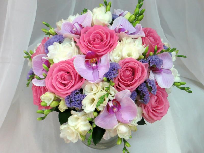 Свадебный букет из роз Брызги красок