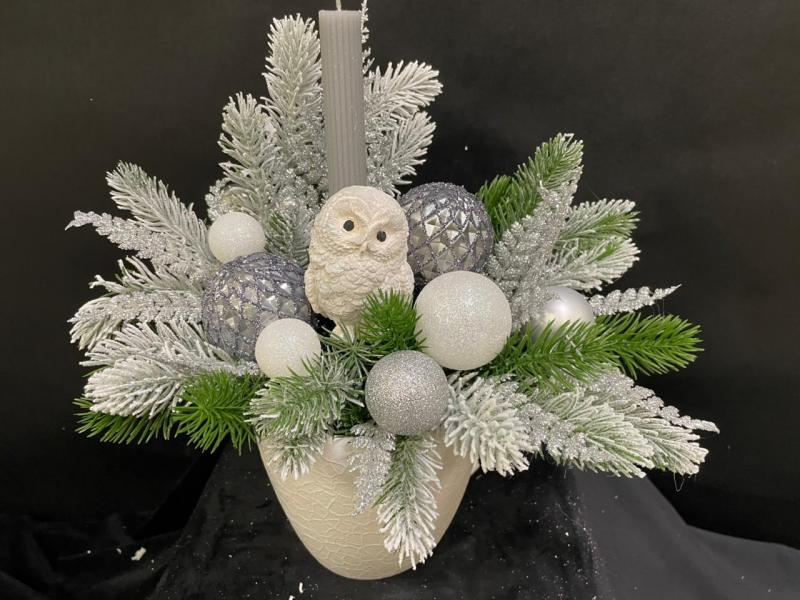 Новогодняя композиция со свечой Ночной хранитель