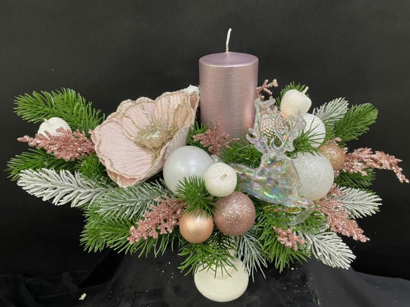  Новогодняя композиция со свечой На встречу