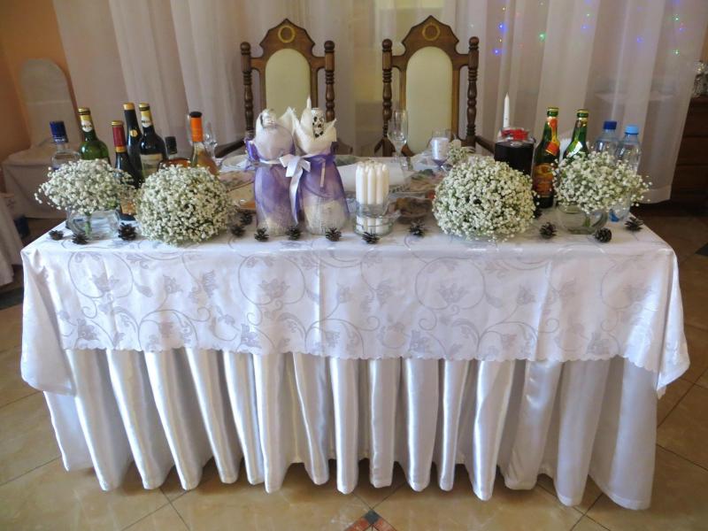 Цветы для оформления свадебного стола Снежный шар