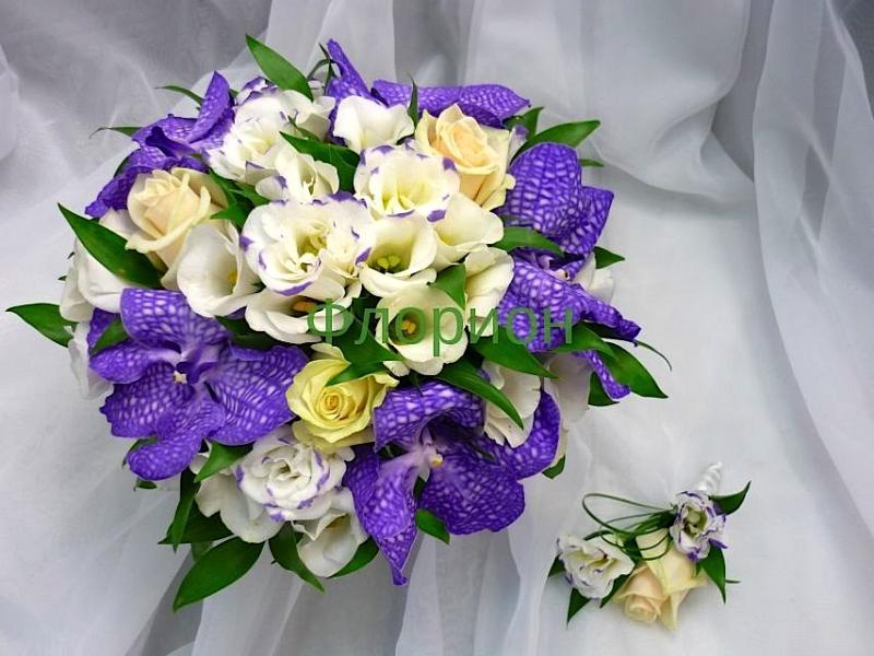 Свадебный букет с орхидеей Сирень в небе