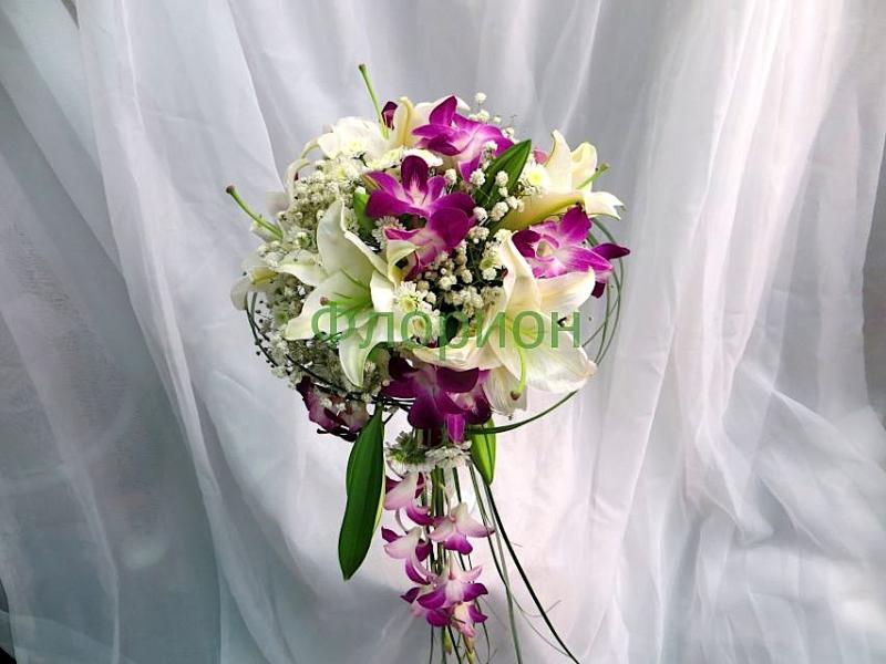 Свадебный букет с орхидеей Марина