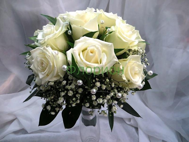 Букет невесты из роз Белый