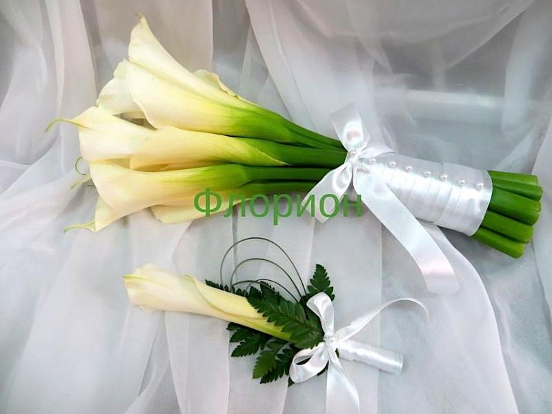 Букет невесты из живых цветов Белый стиль